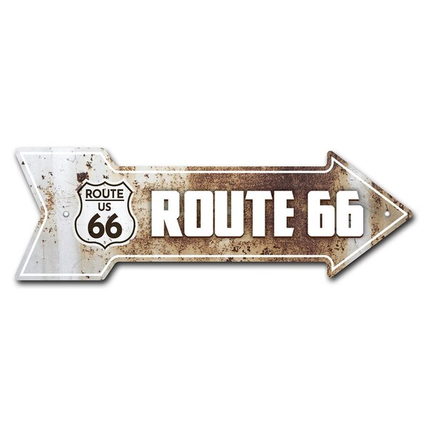 Route 66 Rusty Arrow Sign Funny Home Decor 30in Wide